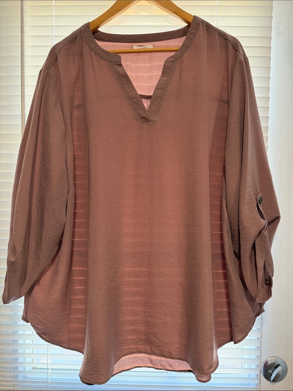 Maurices Dusty Rose Split-Neck Tunic